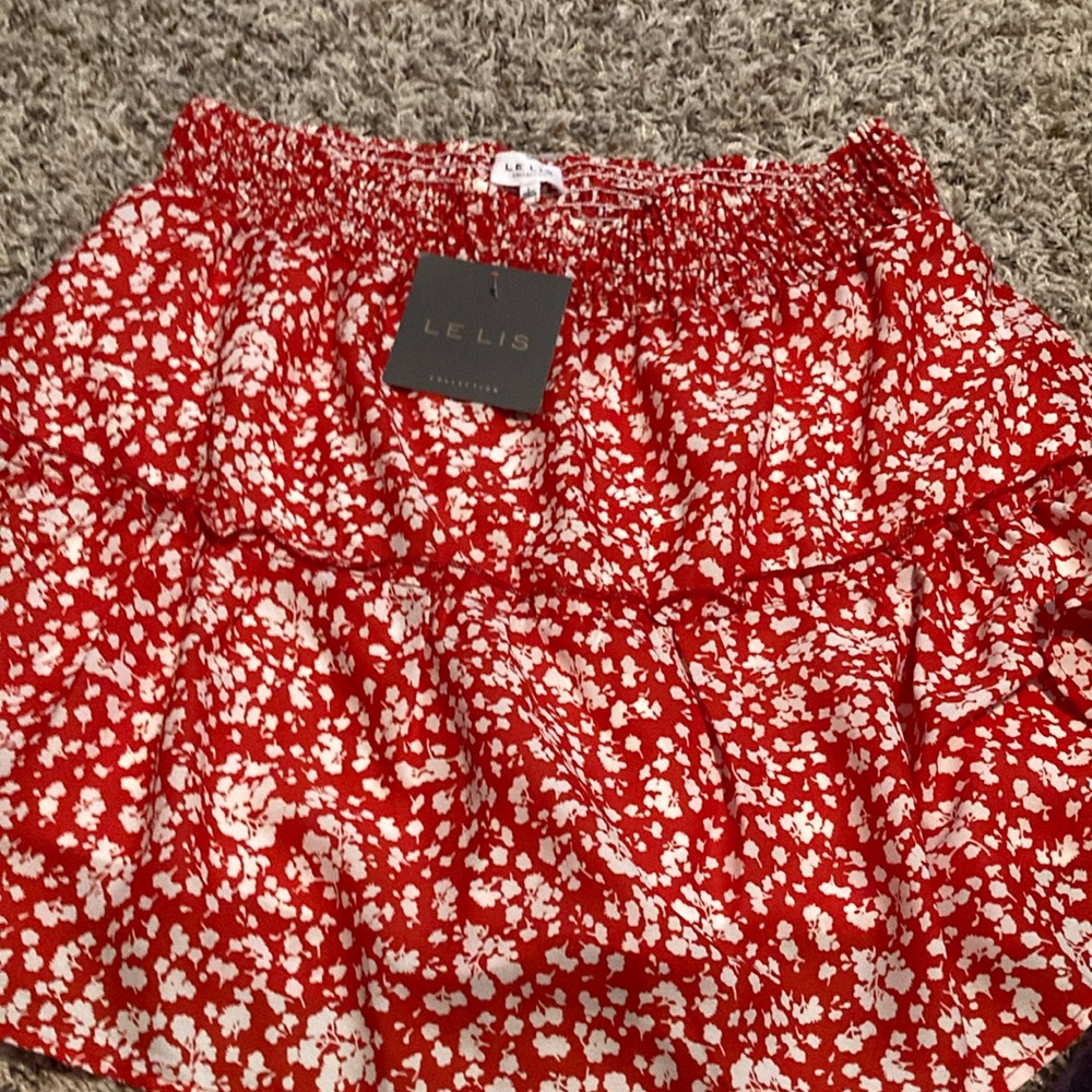 LE LIS Red Floral Women's Skirt